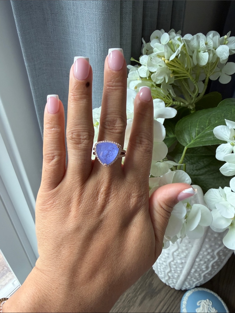 BP Resortwear Lavender Fluorite with Genuine Quartz Ring in Rose Gold